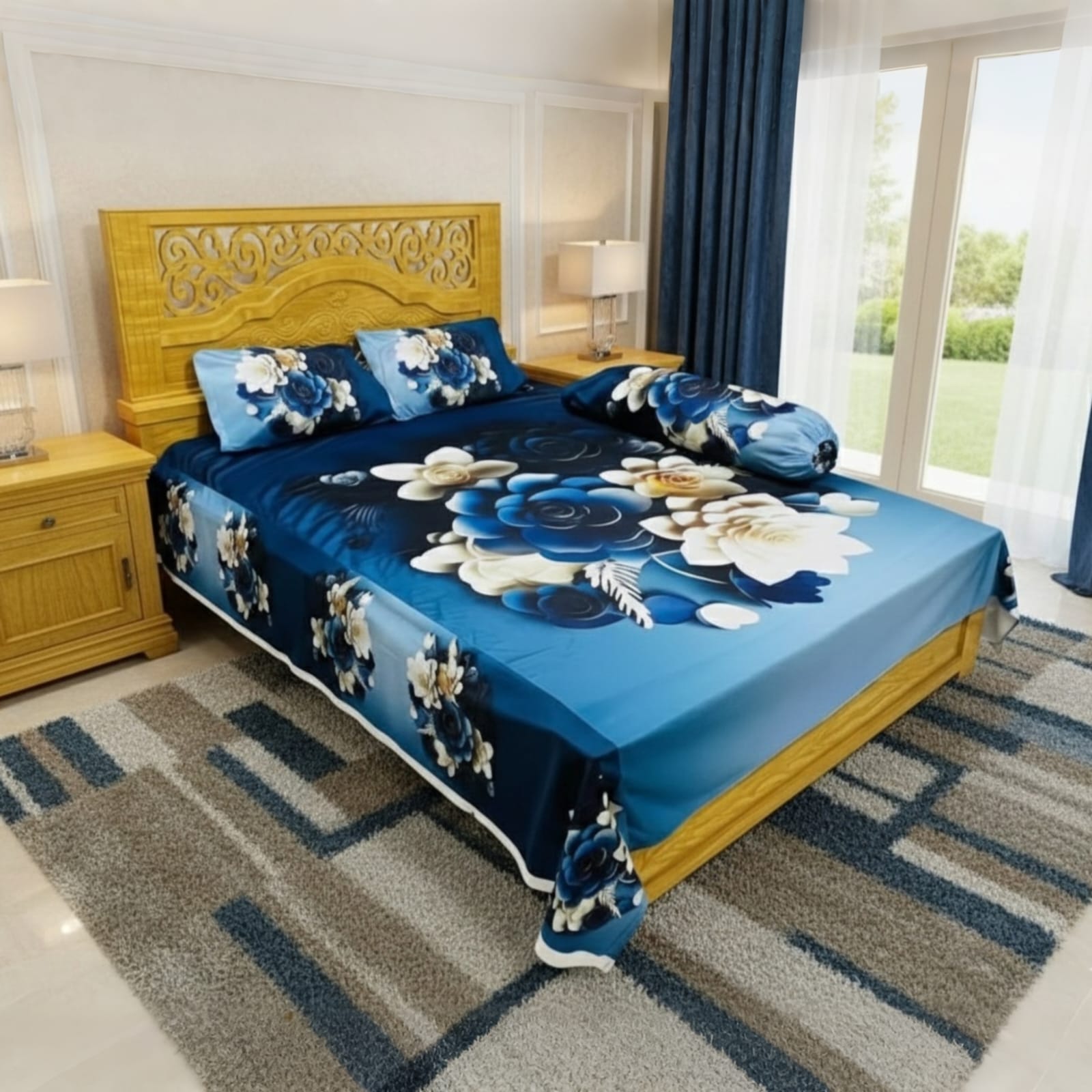 product_image_23706 Water Proof China Premium 3D Design Bed Sheet King Size (7.8ft/6.8ft ) - Image 1